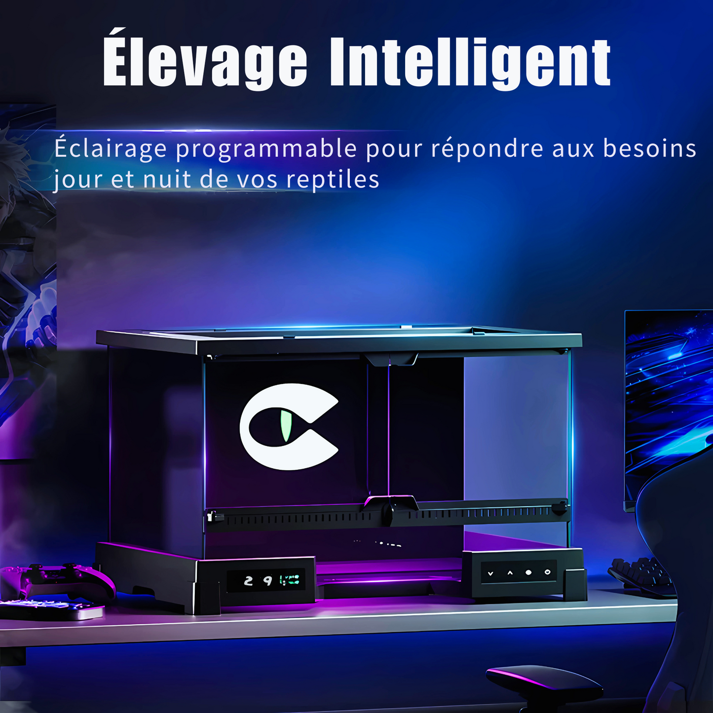 Terrarium en Verre Intelligent – Habitat Futuriste & Premium