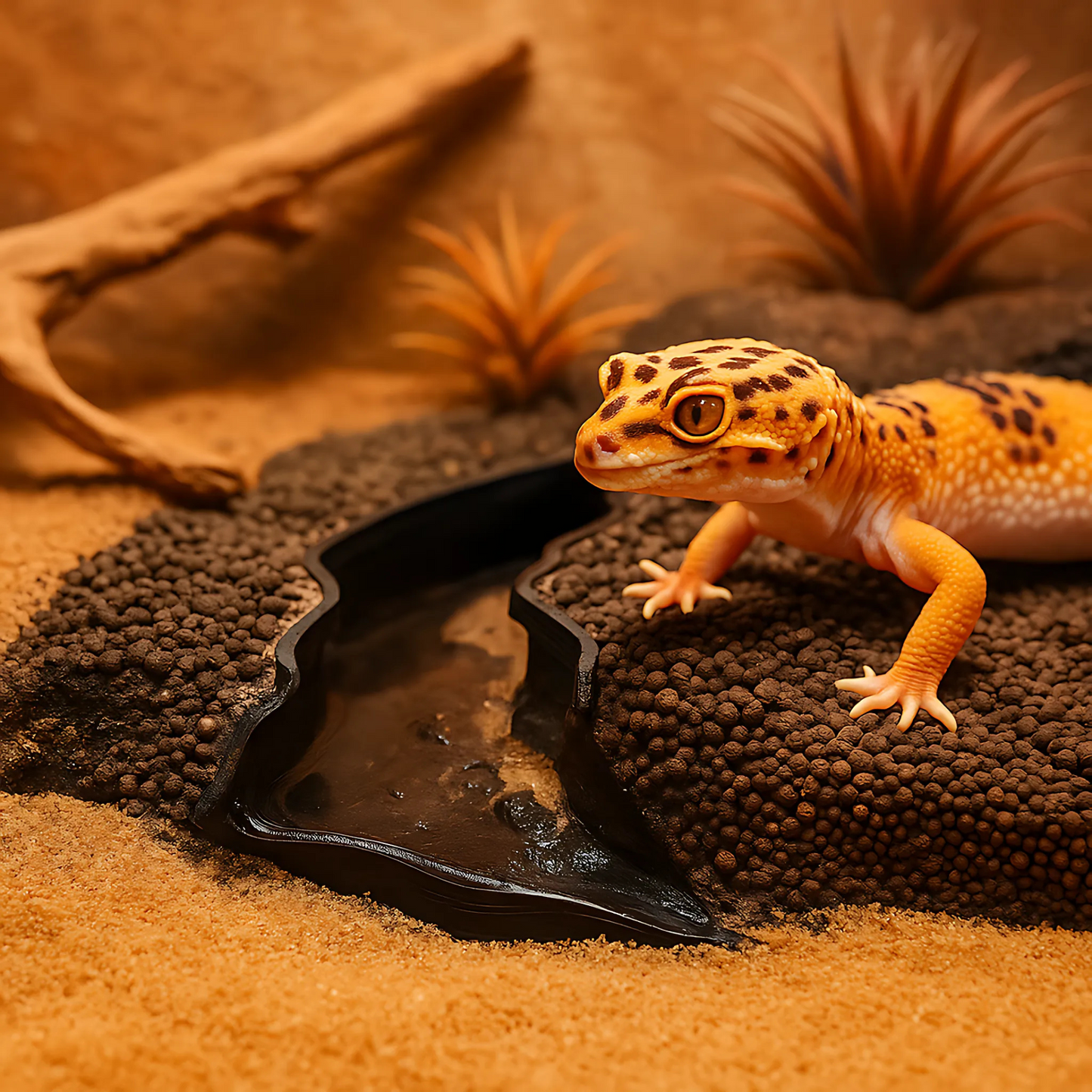 Canyon pour Terrarium – Décor Imprimé & Partie Aquatique Intégrée