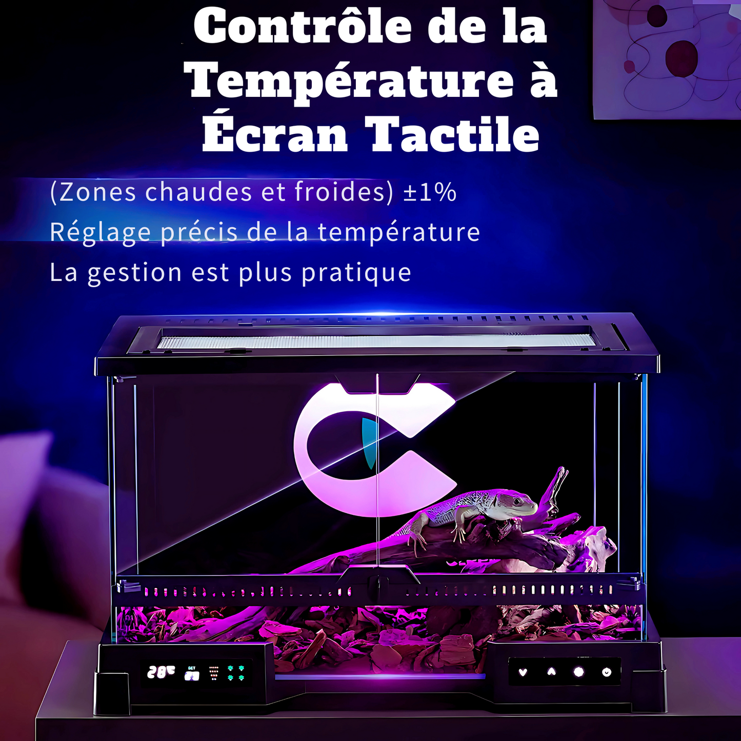 Terrarium en Verre Intelligent – Habitat Futuriste & Premium