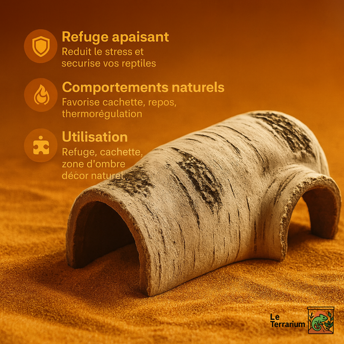 Abri Naturel pour Terrarium – Cachette Tronc de Bois