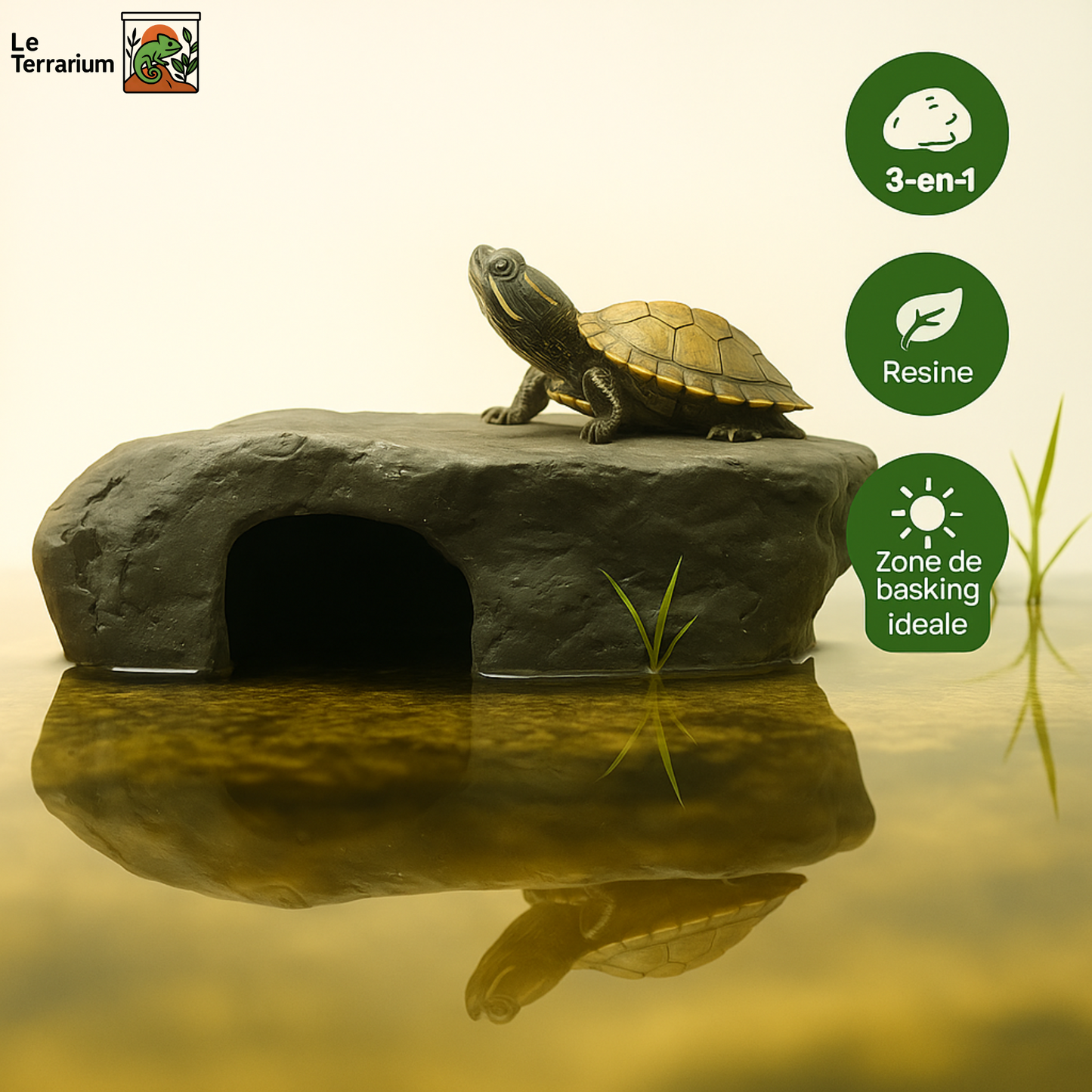 Accessoire Terrarium – Grotte et Rampe de Plateforme pour Tortue
