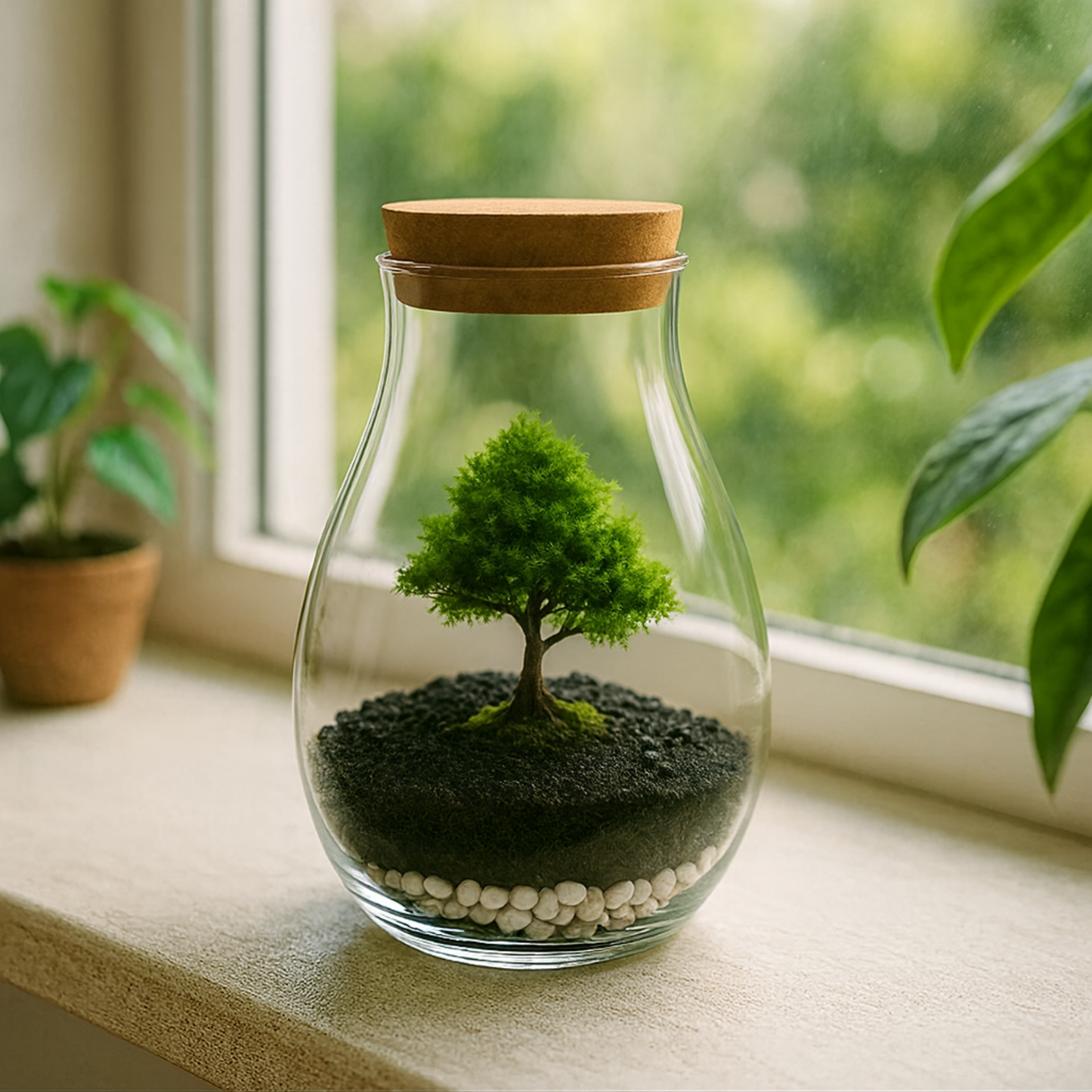 Terrarium Plante en Verre Fermé – Vase avec Liège