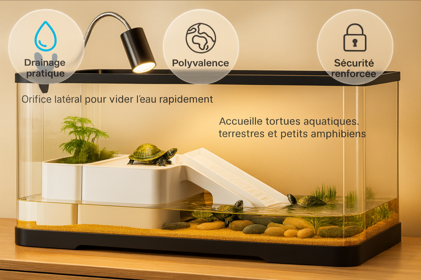 Terrarium en acrylique aménagé