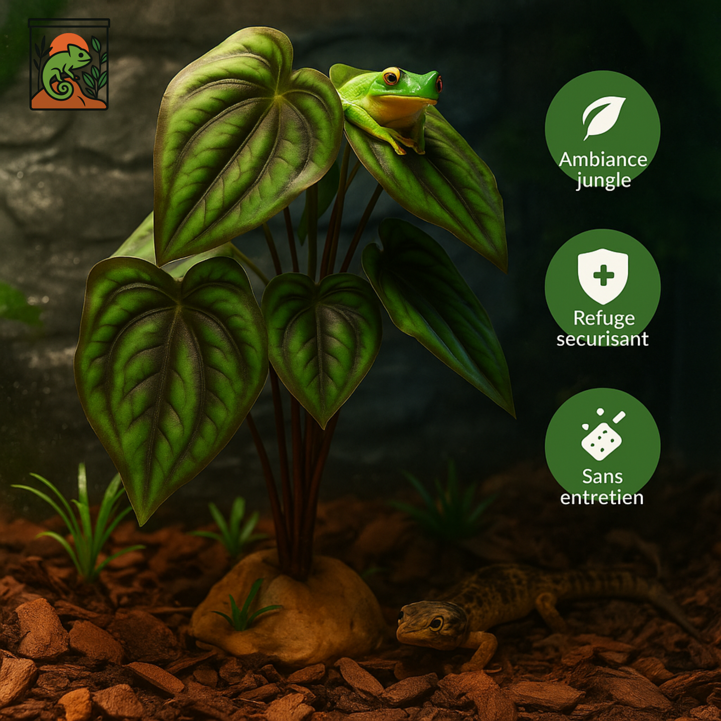 Plante Tropicale pour Terrarium – Feuillage Artificiel Réaliste