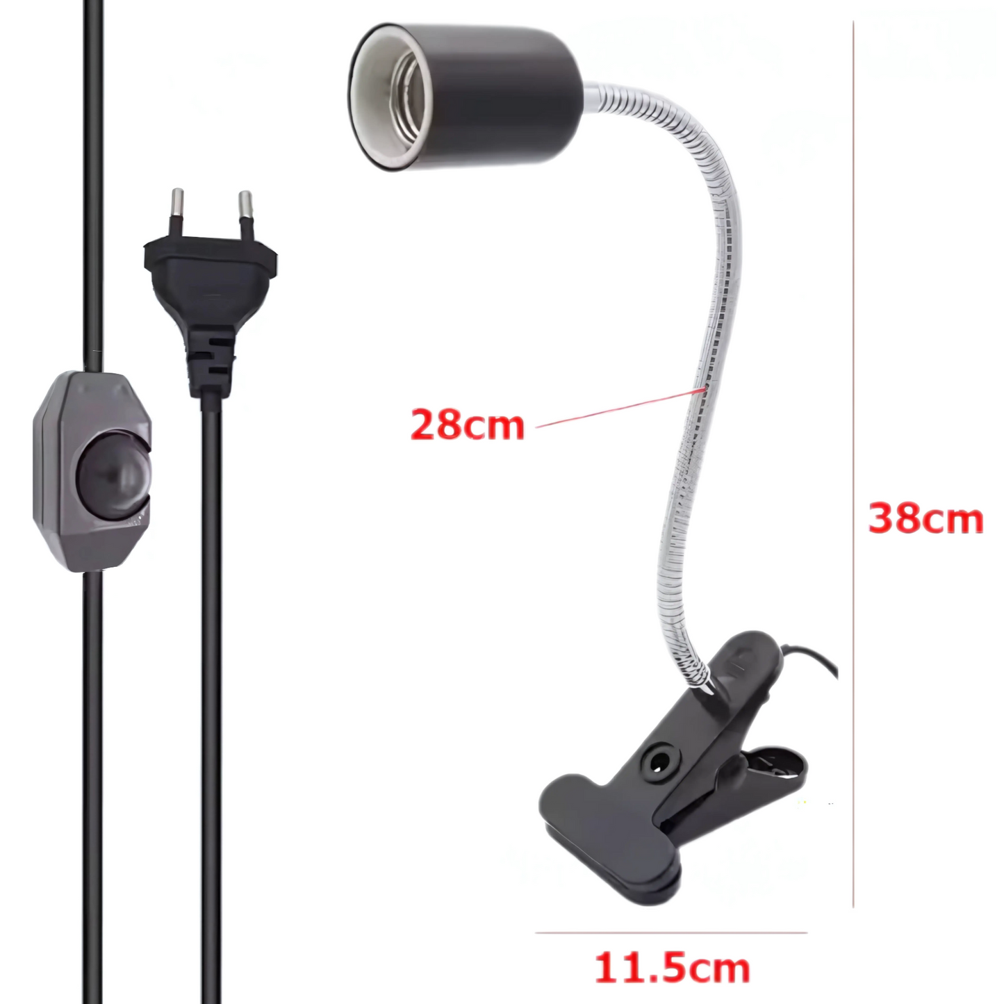 Lampe Chauffante pour Terrarium à Pince – Bras Flexible & Variateur