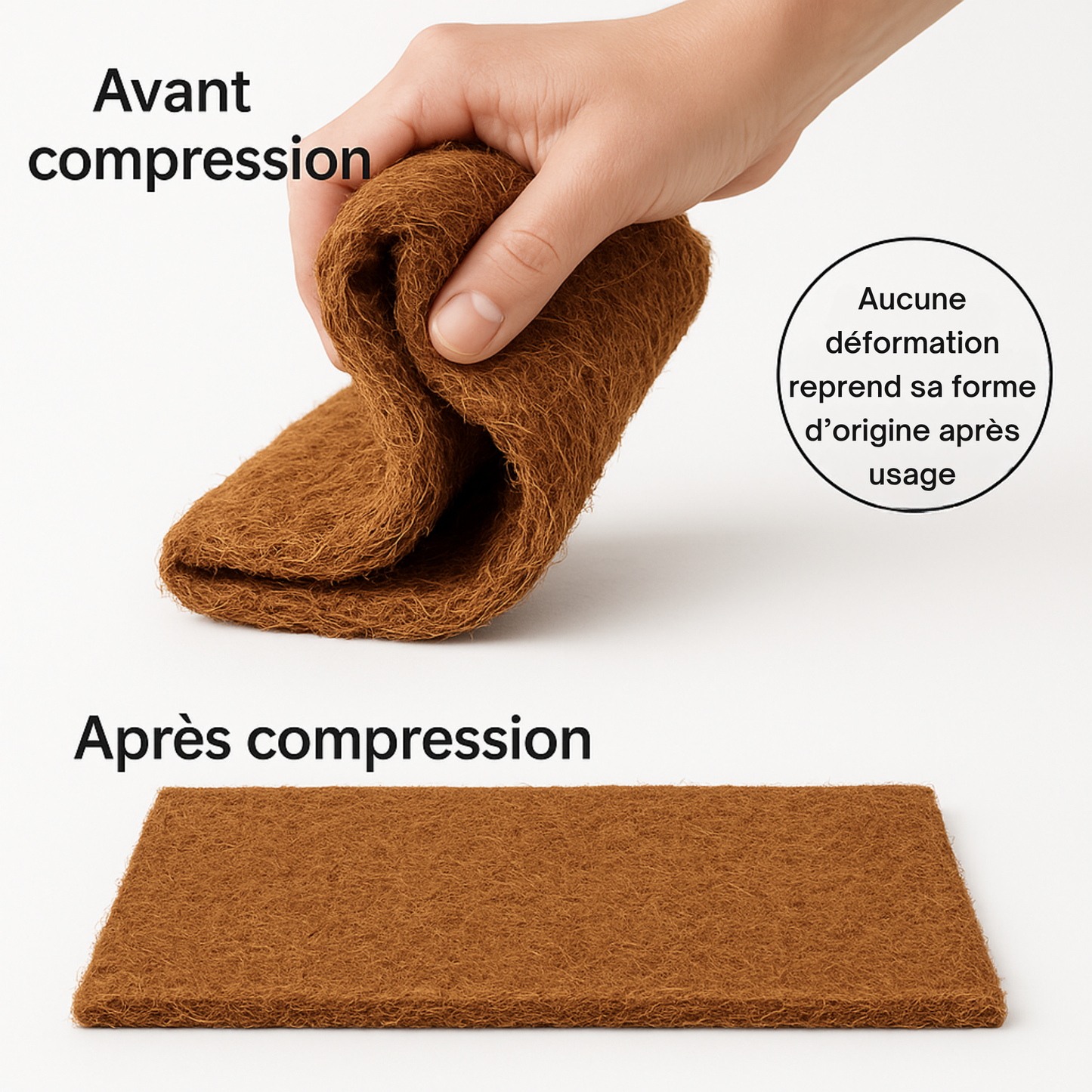 Tapis de fibres de coco pour terrarium – Sol naturel et absorbant