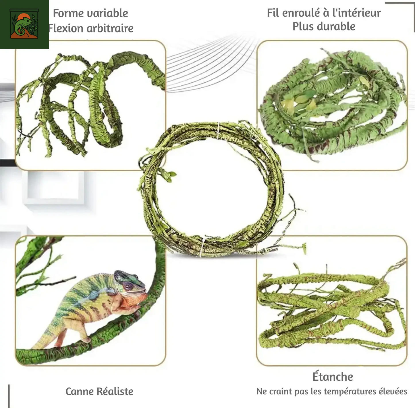 Feuilles de Vigne Suspendues pour Terrarium – Décor Jungle