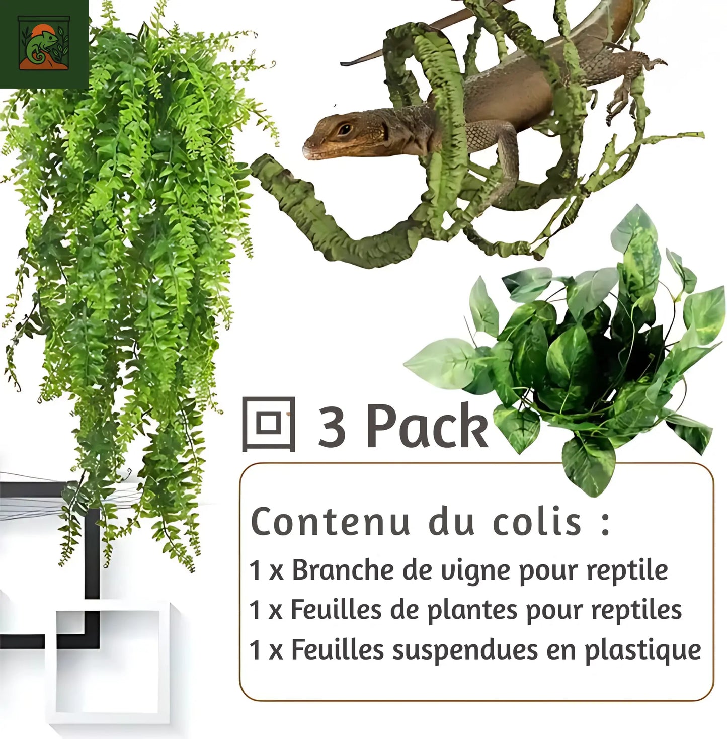 Feuilles de Vigne Suspendues pour Terrarium – Décor Jungle