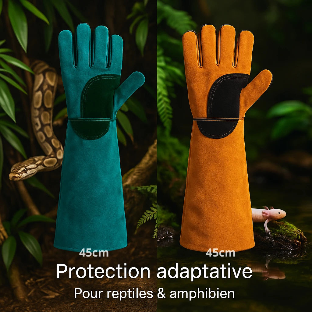 Gants Anti-Morsure en Cuir Véritable pour Terrarium