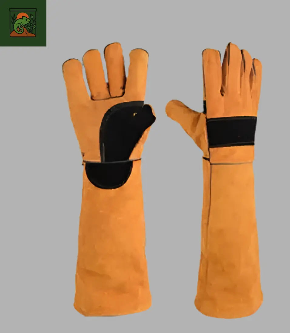Gants de Protection Anti-Morsure Longs en Cuir Véritable