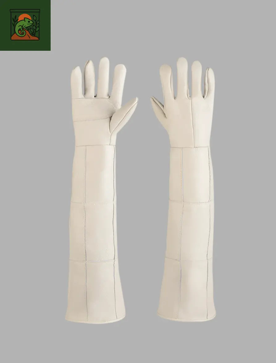 Gants de Protection Anti-Morsure Longs en Cuir Véritable