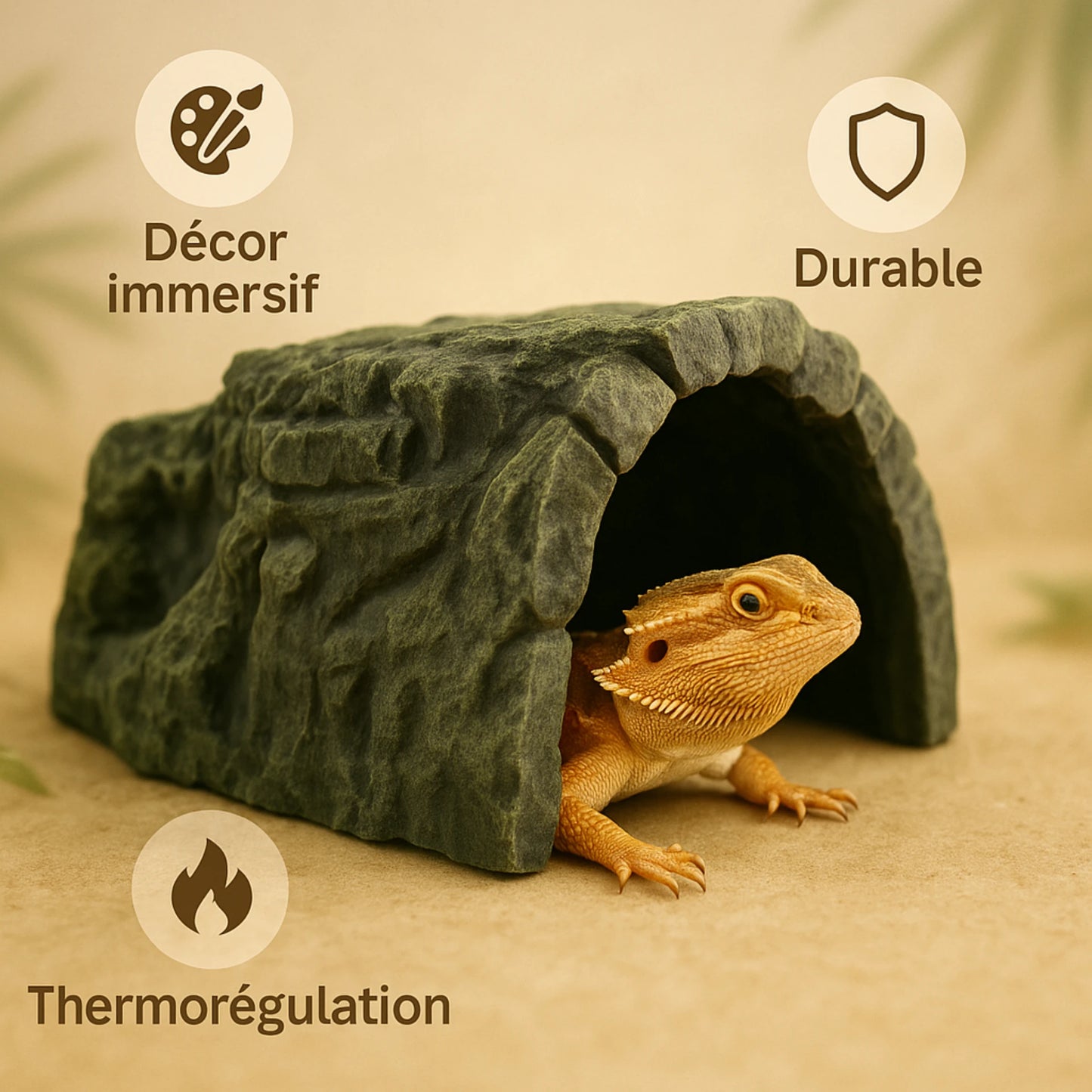 Grotte en Résine pour Terrarium – Cachette Roche Naturelle