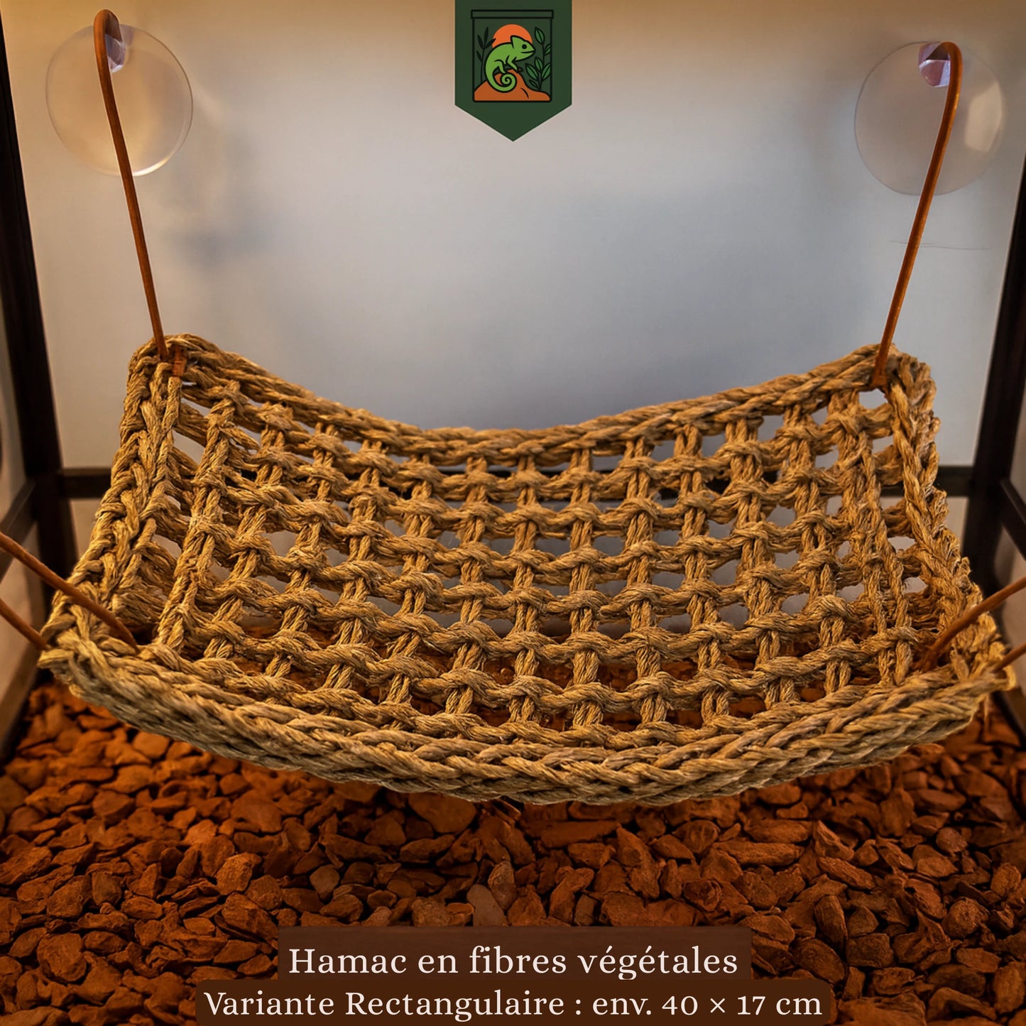 Hamac pour Reptile Ultra-Confort – Fibres Naturelles & Ventouses