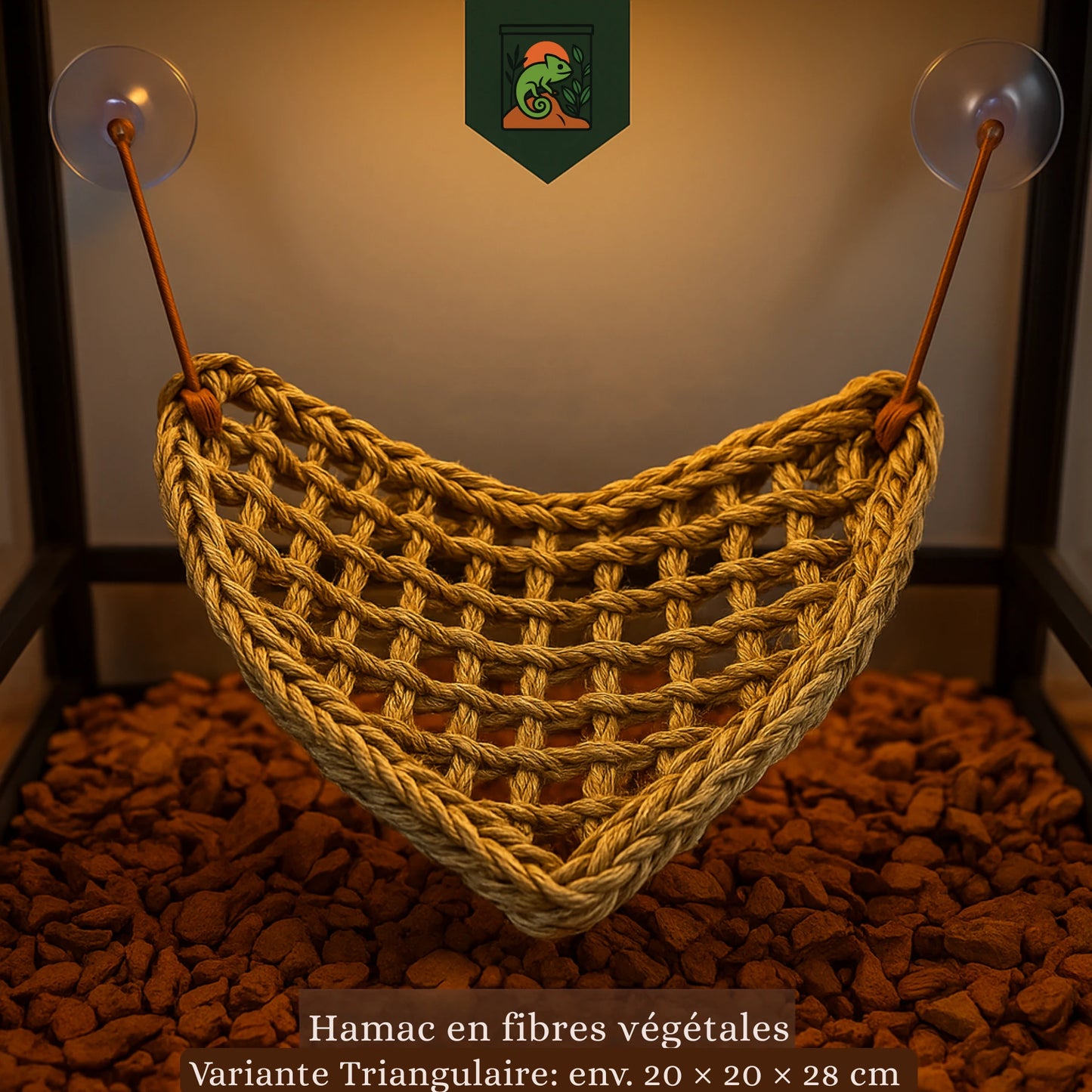 Hamac pour Reptile Ultra-Confort – Fibres Naturelles & Ventouses