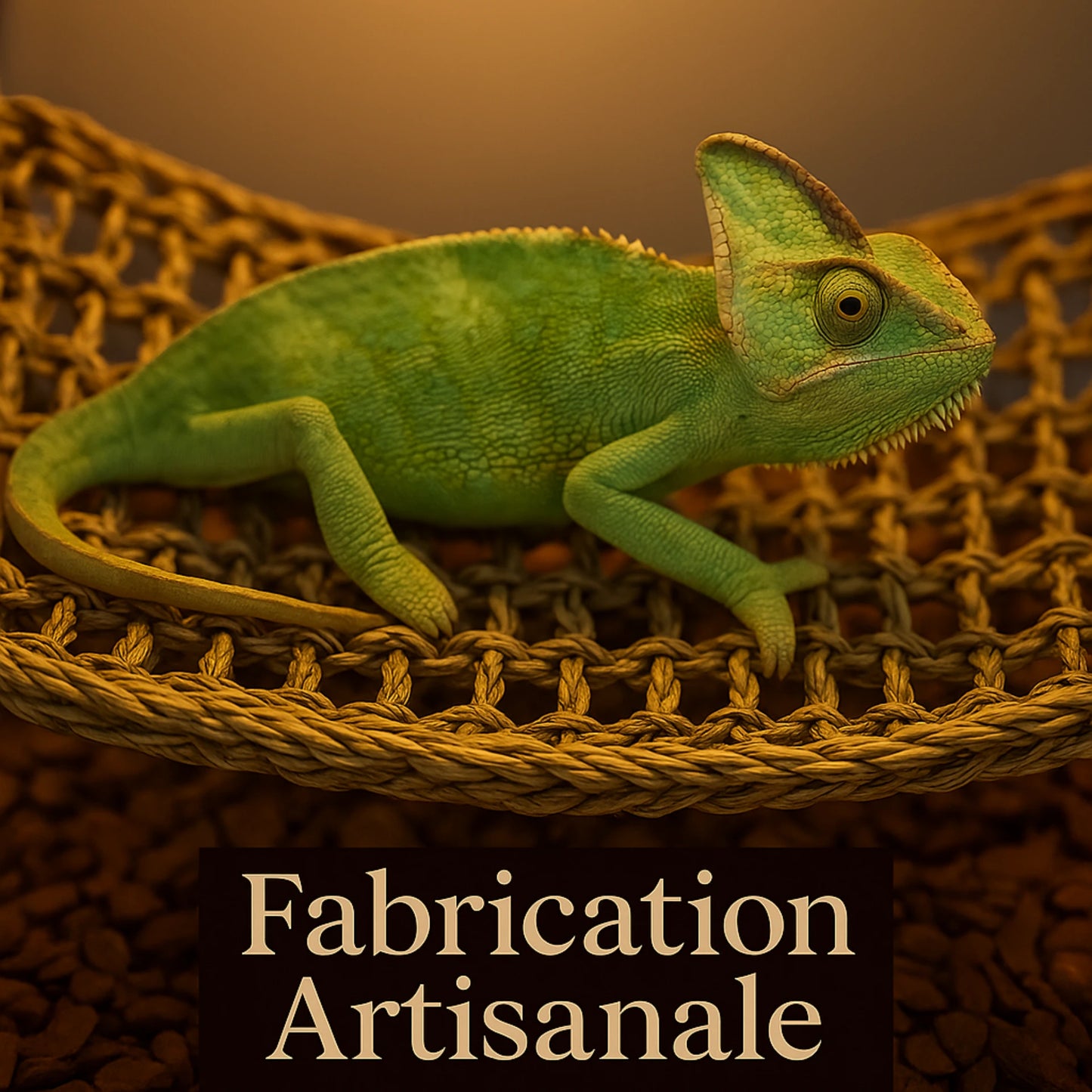 Hamac pour Reptile Ultra-Confort – Fibres Naturelles & Ventouses