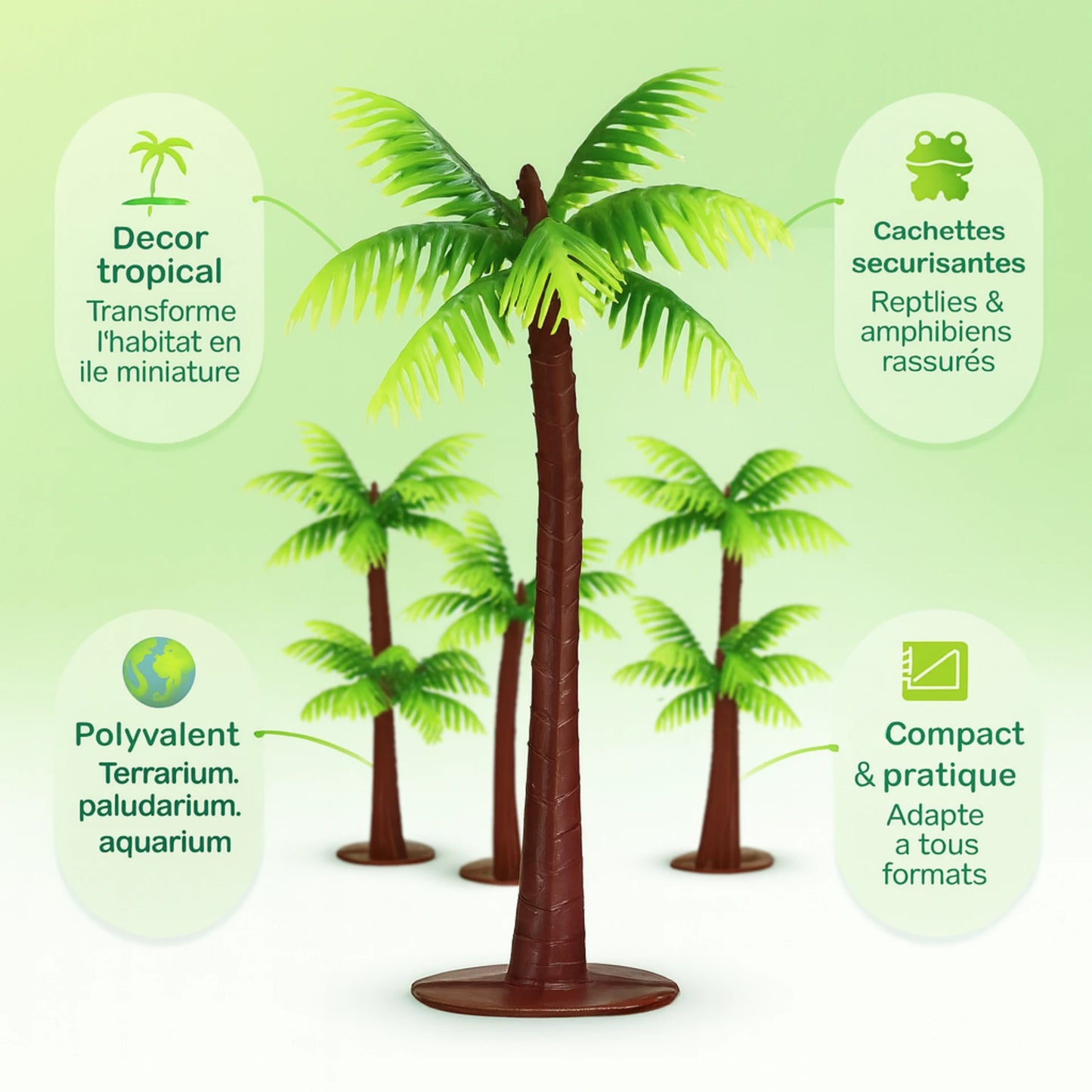 Mini Palmiers Artificiels pour Terrarium – Décor Tropical
