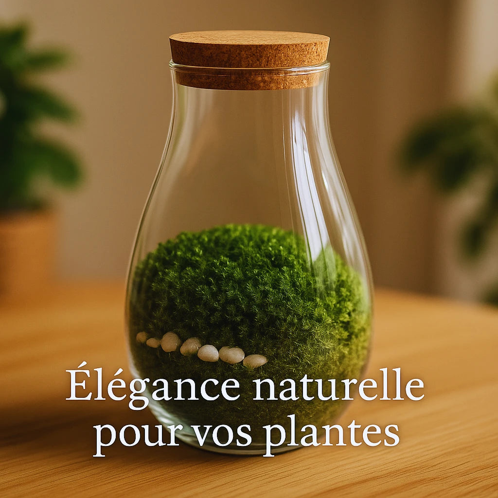 Terrarium Plante en Verre Fermé – Vase Goutte d’Eau avec Liège