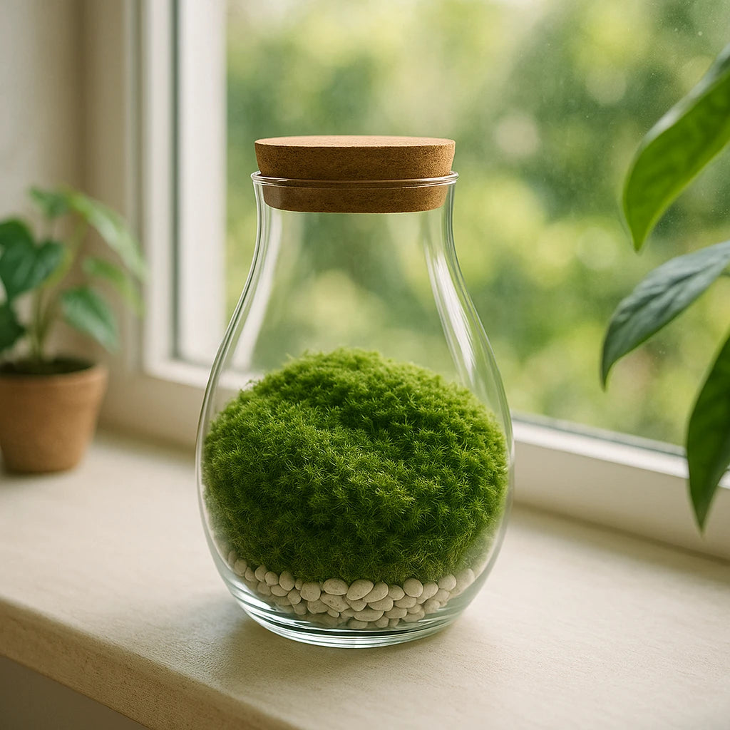 Terrarium Plante en Verre Fermé – Vase Goutte d’Eau avec Liège
