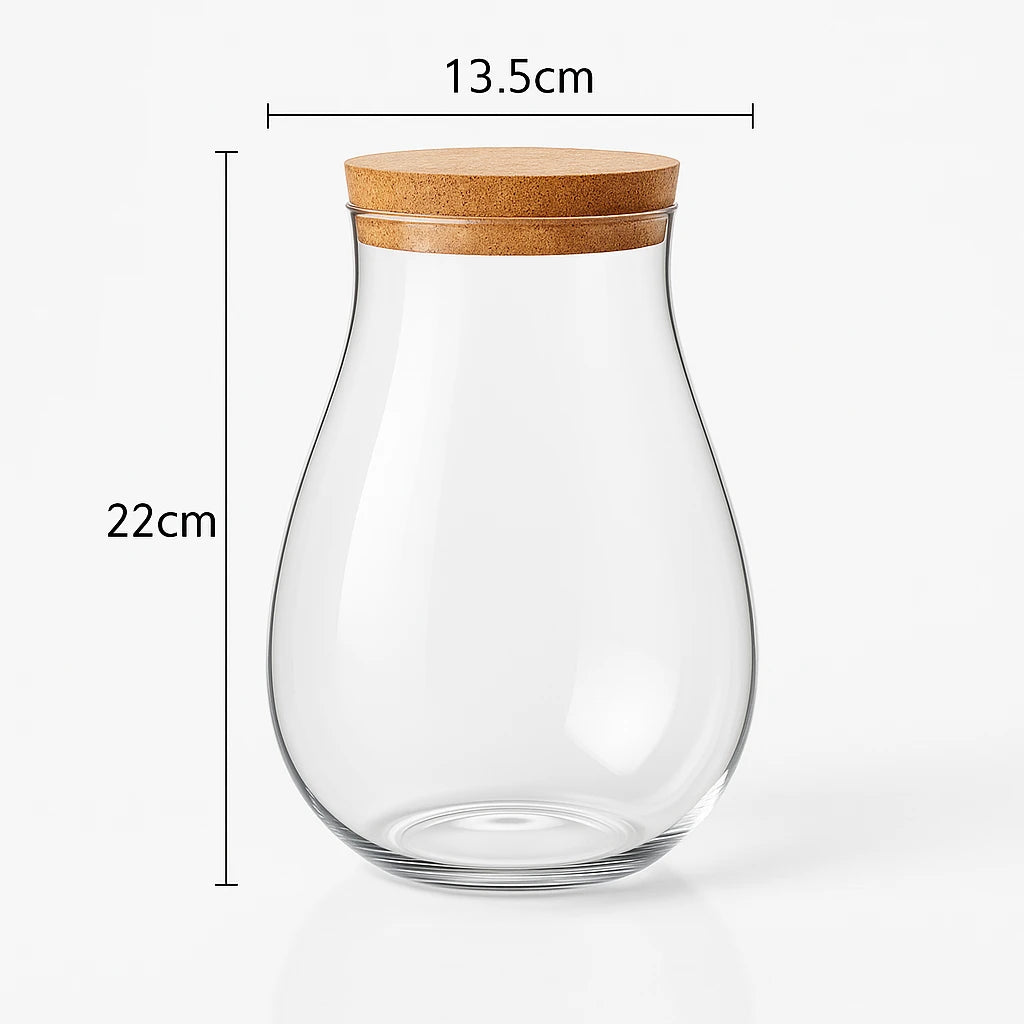 Terrarium Plante en Verre Fermé – Vase Goutte d’Eau avec Liège