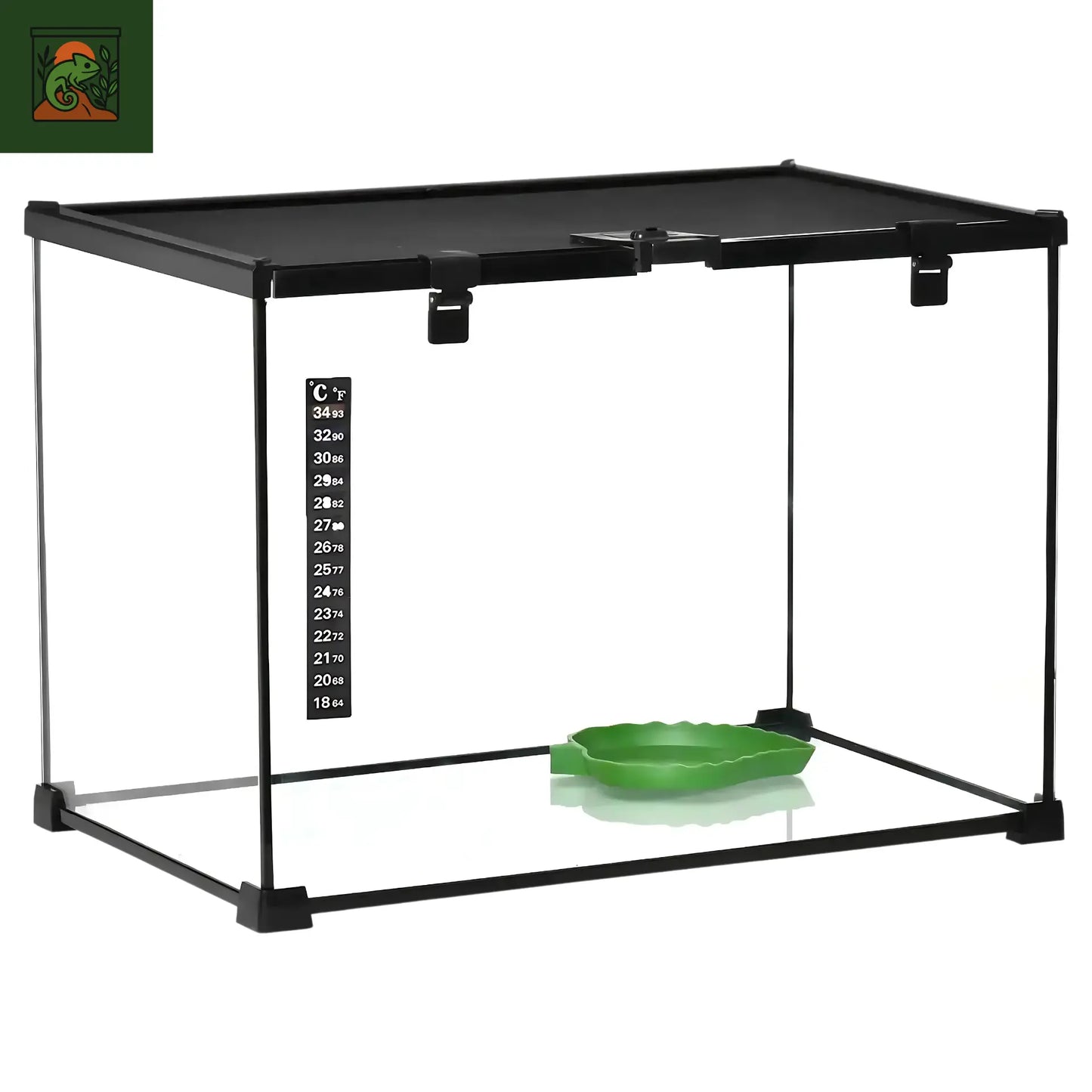 Terrarium Reptiles 50×30×35 cm – En Verre avec Couvercle Métallique