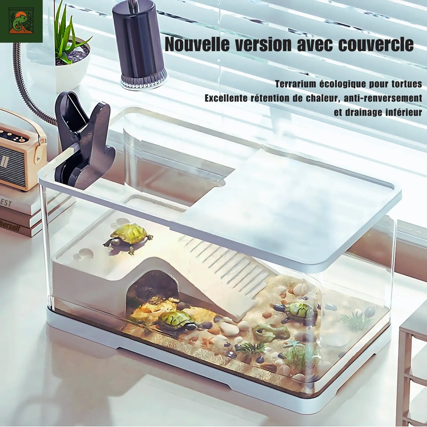 Terrarium Réservoir de Tortue – Vivarium Aquatique Résistant