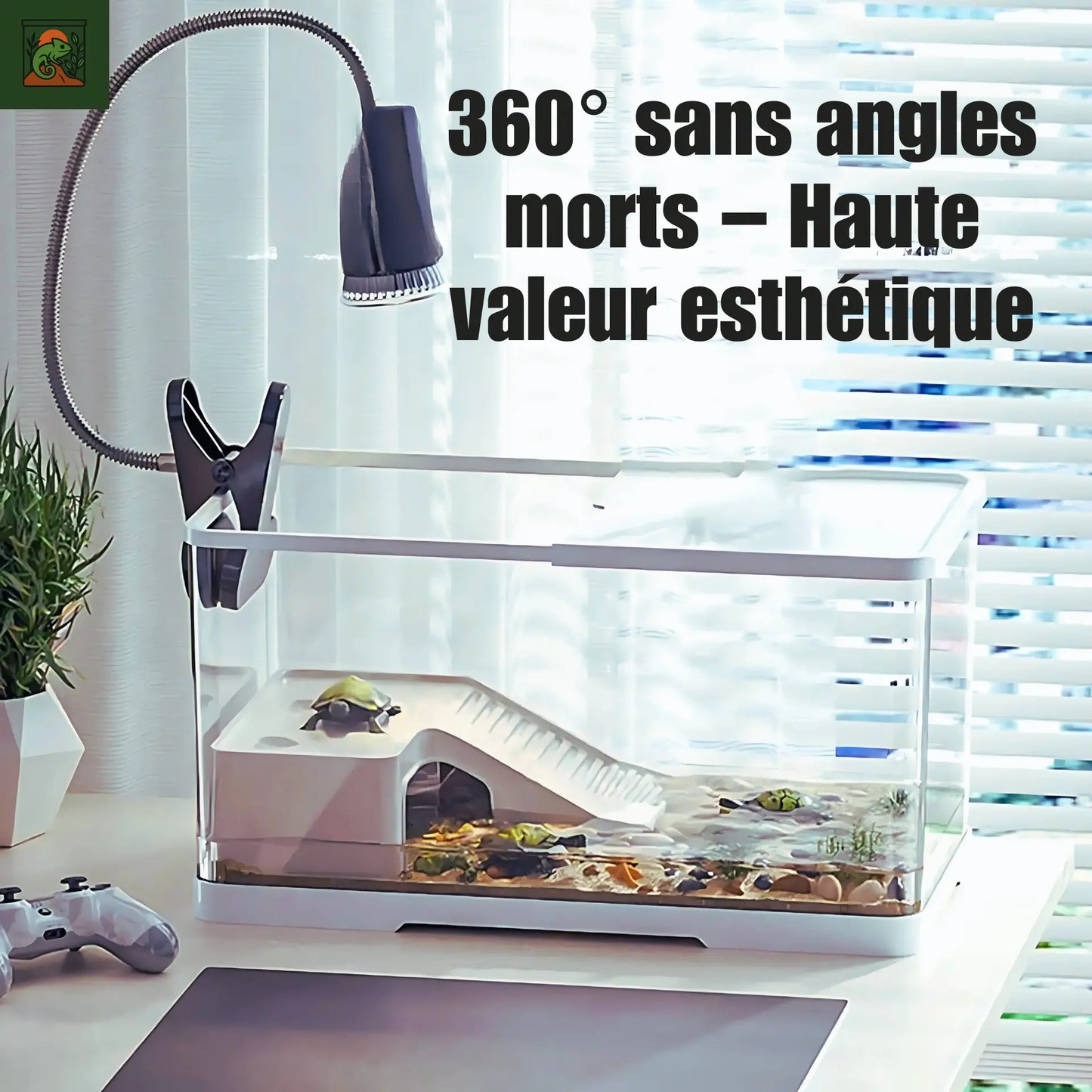 Terrarium Réservoir de Tortue – Vivarium Aquatique Résistant