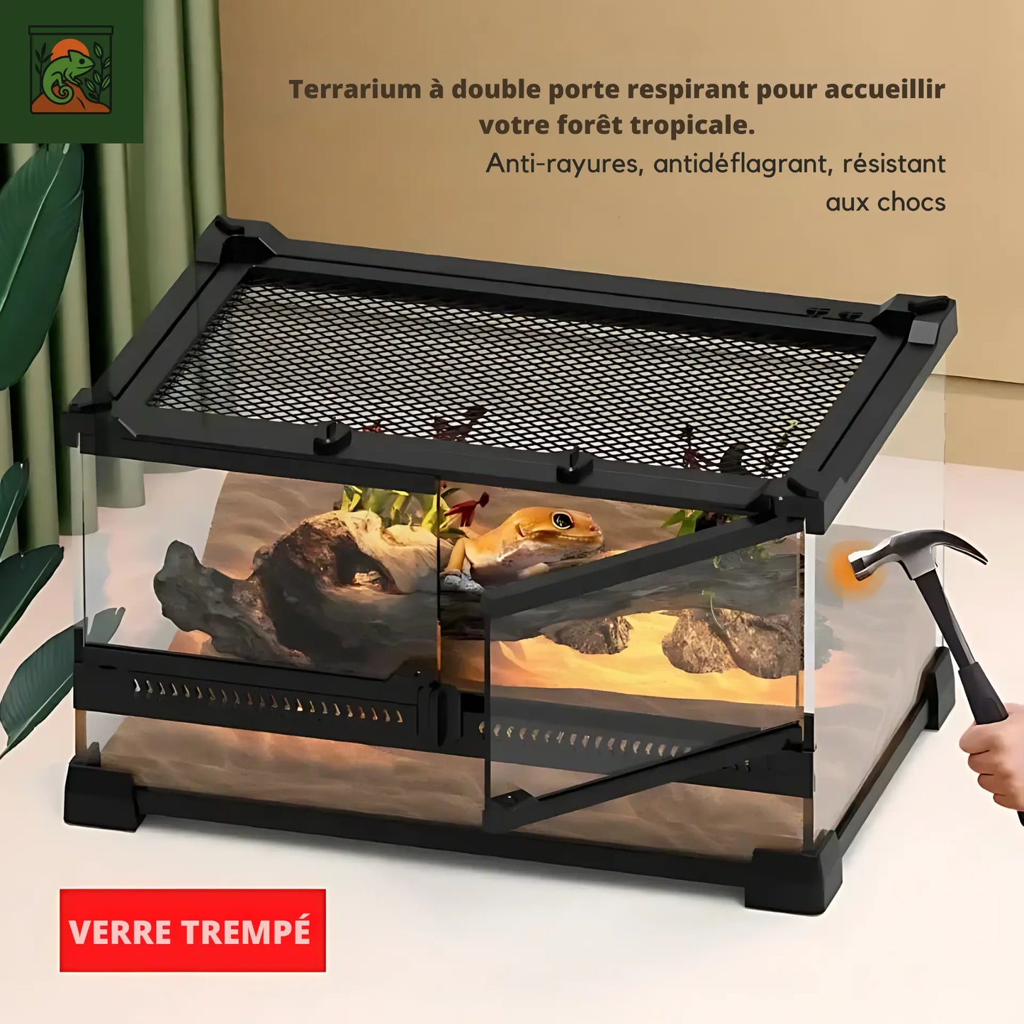 Terrarium Verre Trempé Double Porte – Sécurité et Design Reptiles