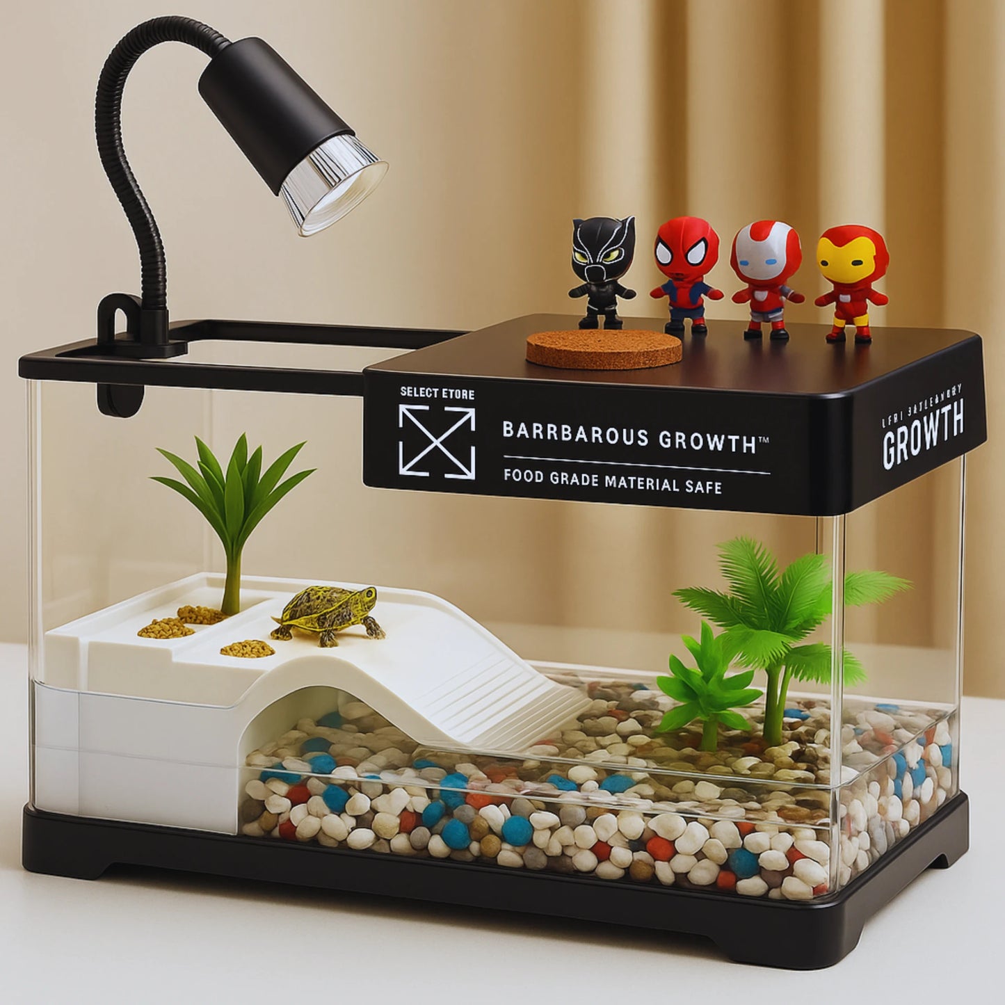 Terrarium Vivarium pour Tortues – Bac Moderne avec Plateforme