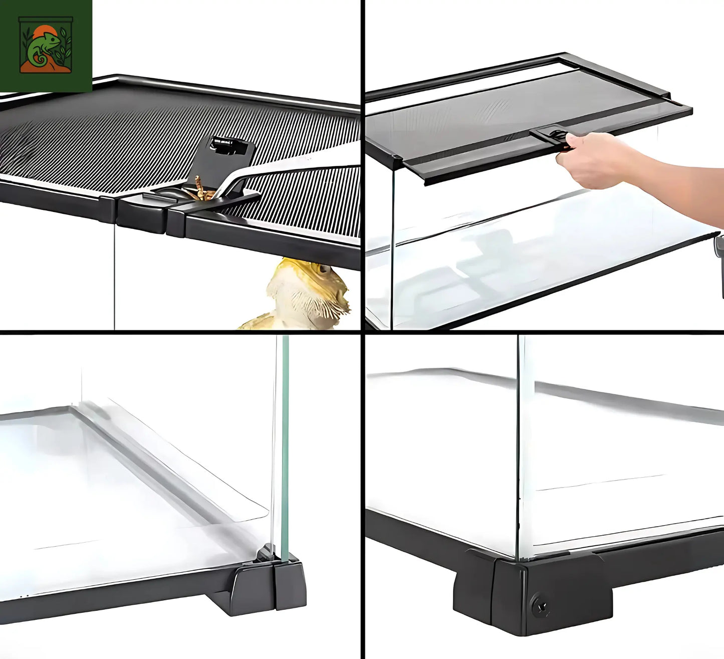Terrarium avec Couvercle Coulissant (50 × 25 × 30 cm)