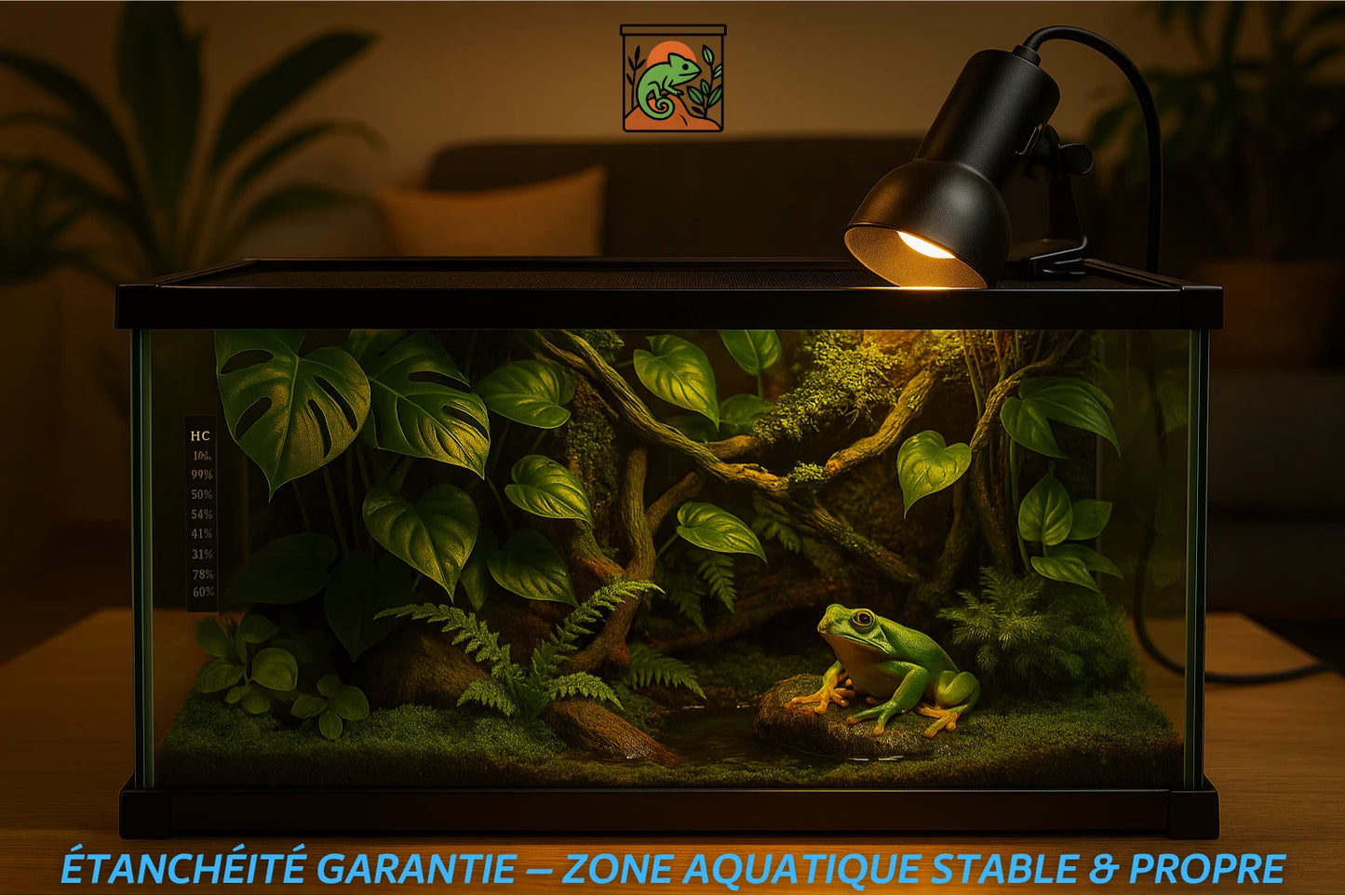 Terrarium avec Couvercle Coulissant (50 × 25 × 30 cm)