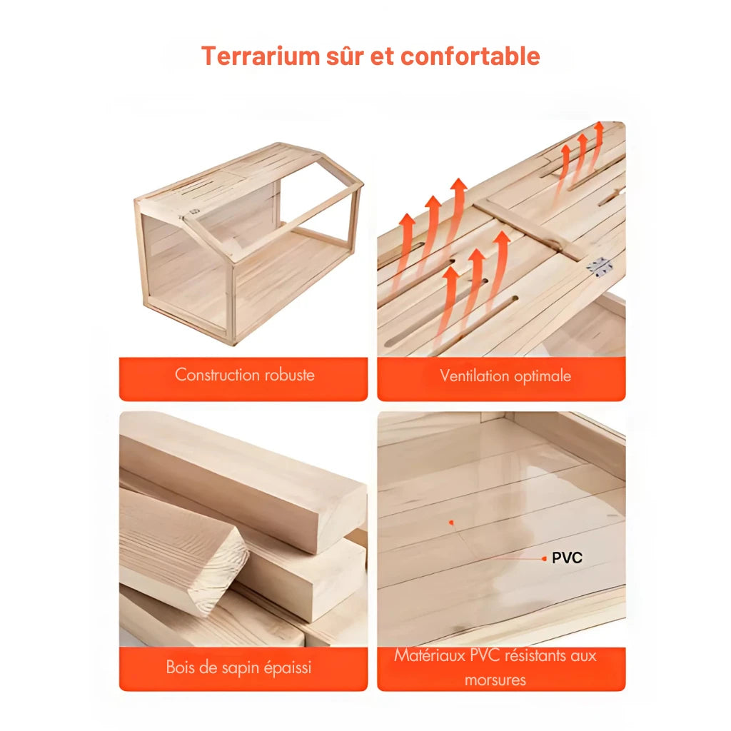 Terrarium Extérieur en Bois & PVC Transparent