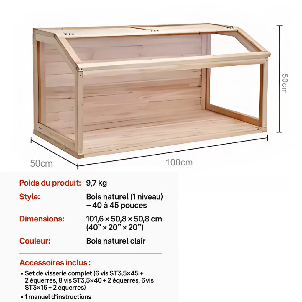 Terrarium Extérieur en Bois & PVC Transparent