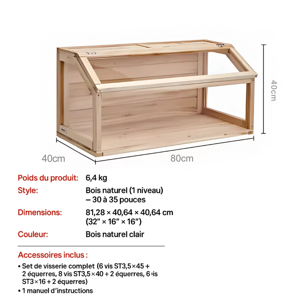 Terrarium Extérieur en Bois & PVC Transparent