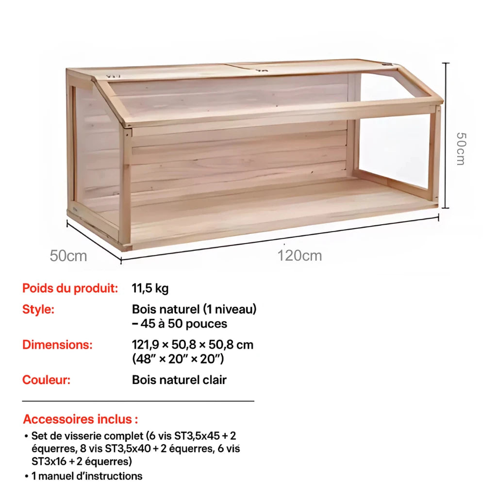 Terrarium Extérieur en Bois & PVC Transparent