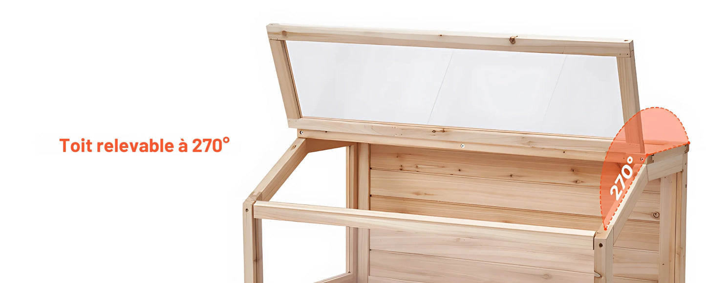 Terrarium Extérieur en Bois & PVC Transparent