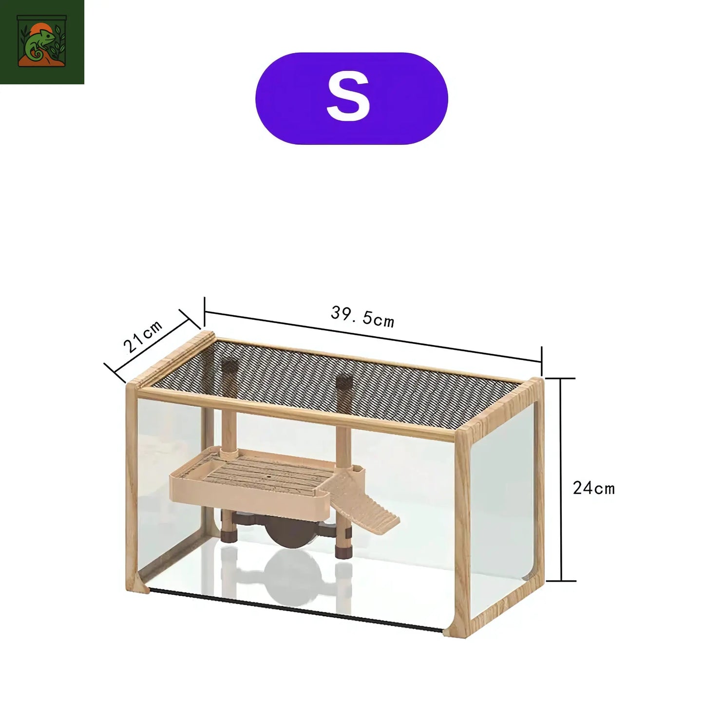 Terrarium en Bois et en Verre avec Plateforme Intégré