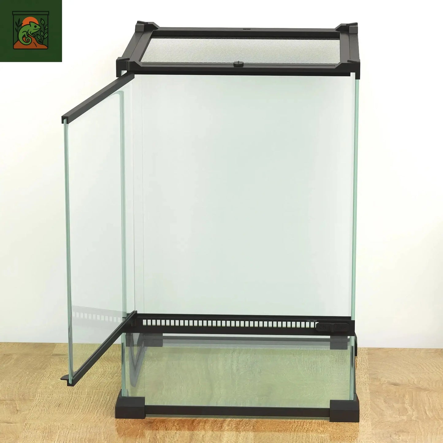 Terrarium à reptiles en verre Vivarium 12L couvercle en maille métallique 20x20x30cm noir maison pour serpents lézards et petits animaux de compagnie