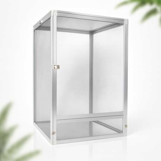 Terrarium grillagé en aluminium – Haute ventilation et visibilité 