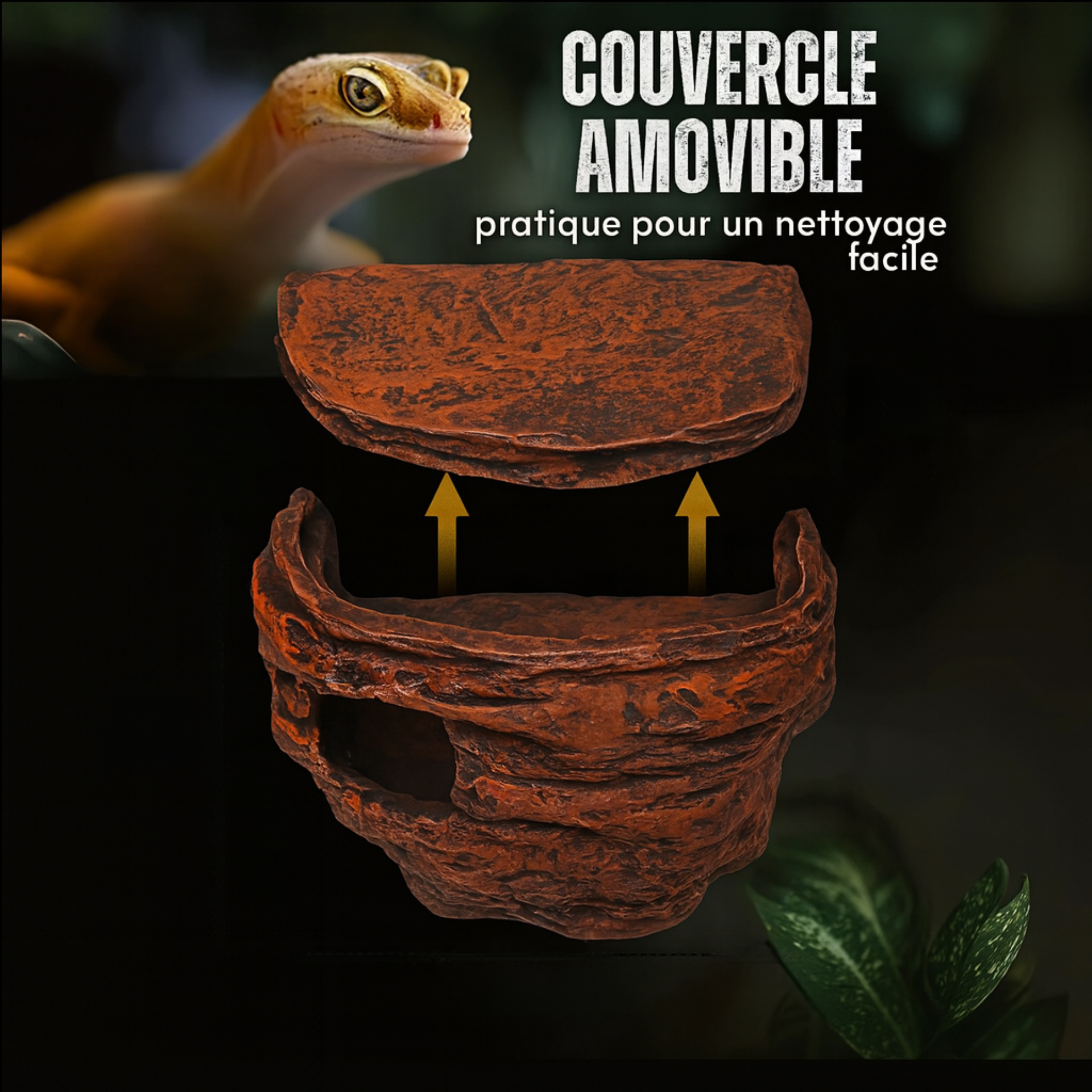 Cachette en Roche pour Terrarium – Abri Suspendu 