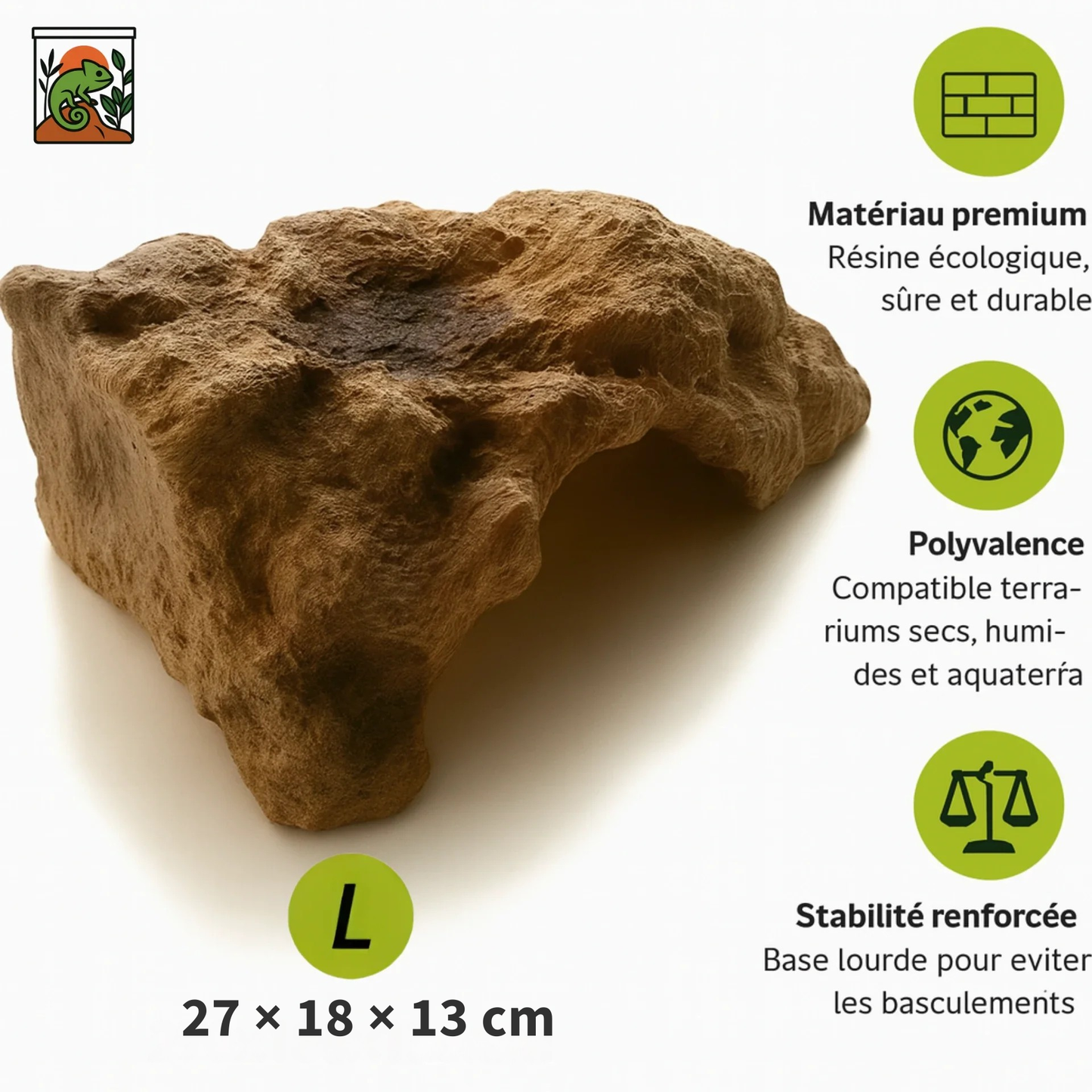 Cachette spéciale pour Terrarium – Grotte en Résine Réaliste 