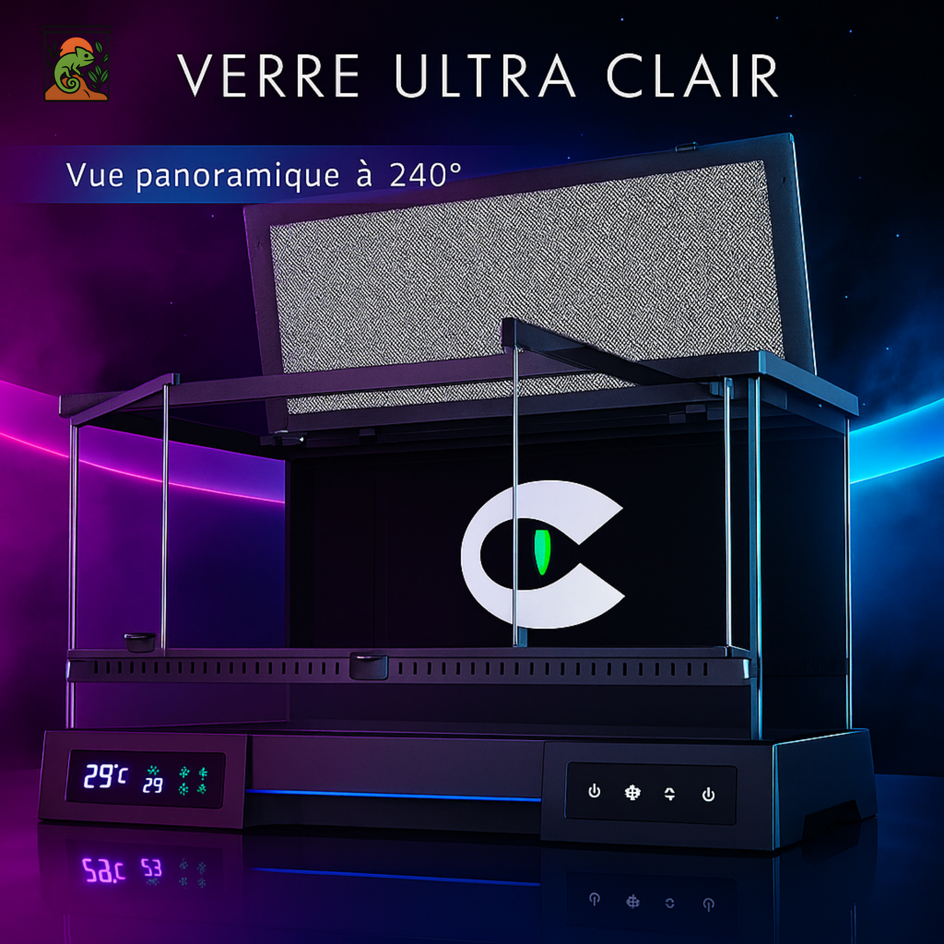 Terrarium en Verre Intelligent – Habitat Futuriste & Premium 