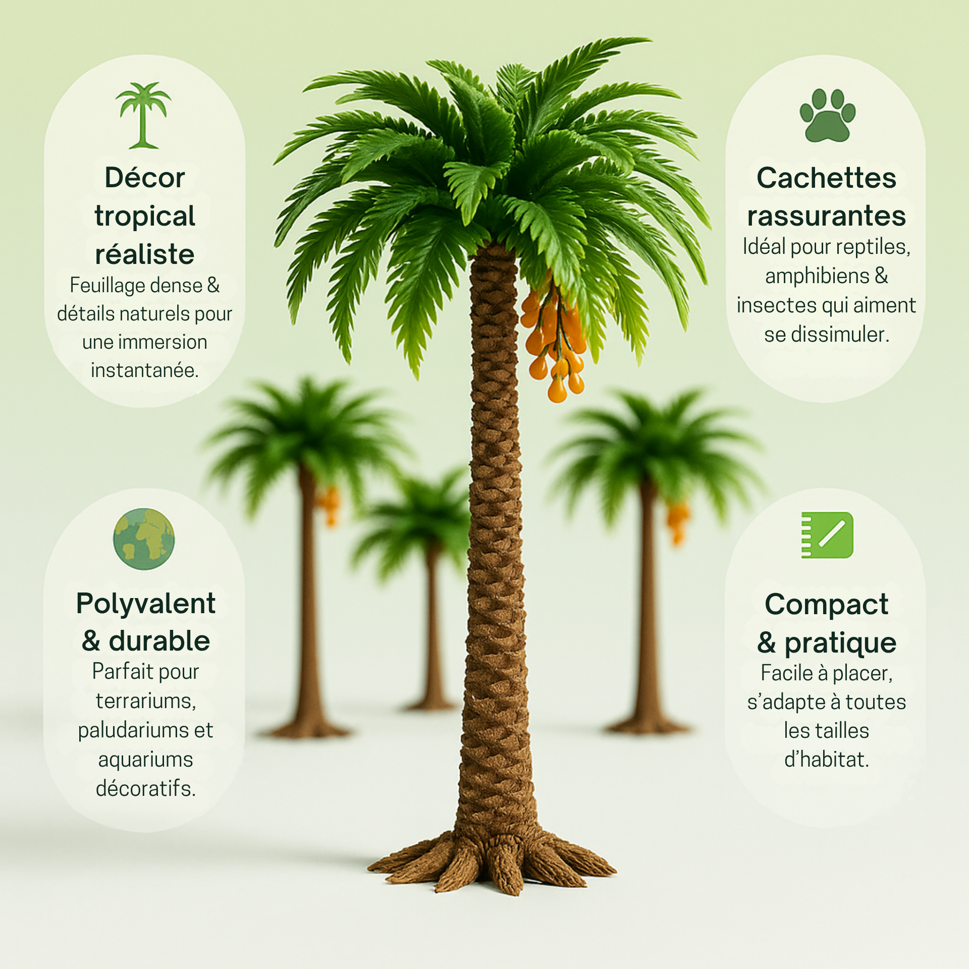 Mini Palmiers Artificiels pour Terrarium – Décor Tropical 