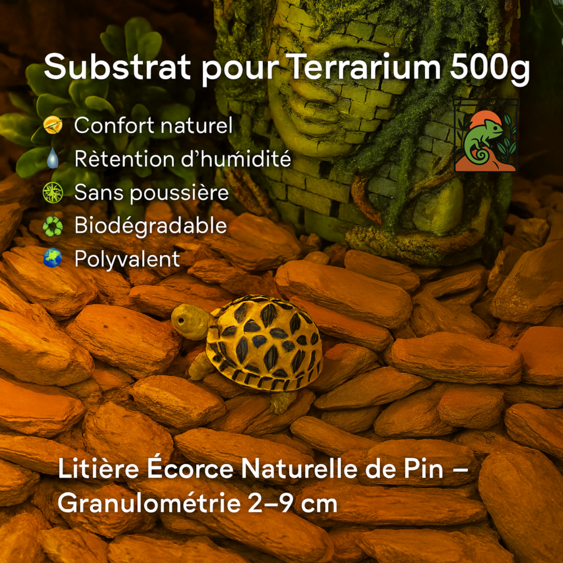 Substrat pour Terrarium 500g - Litière Écorce 