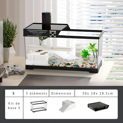 Terrarium Vivarium pour Tortues – Bac Moderne avec Plateforme 