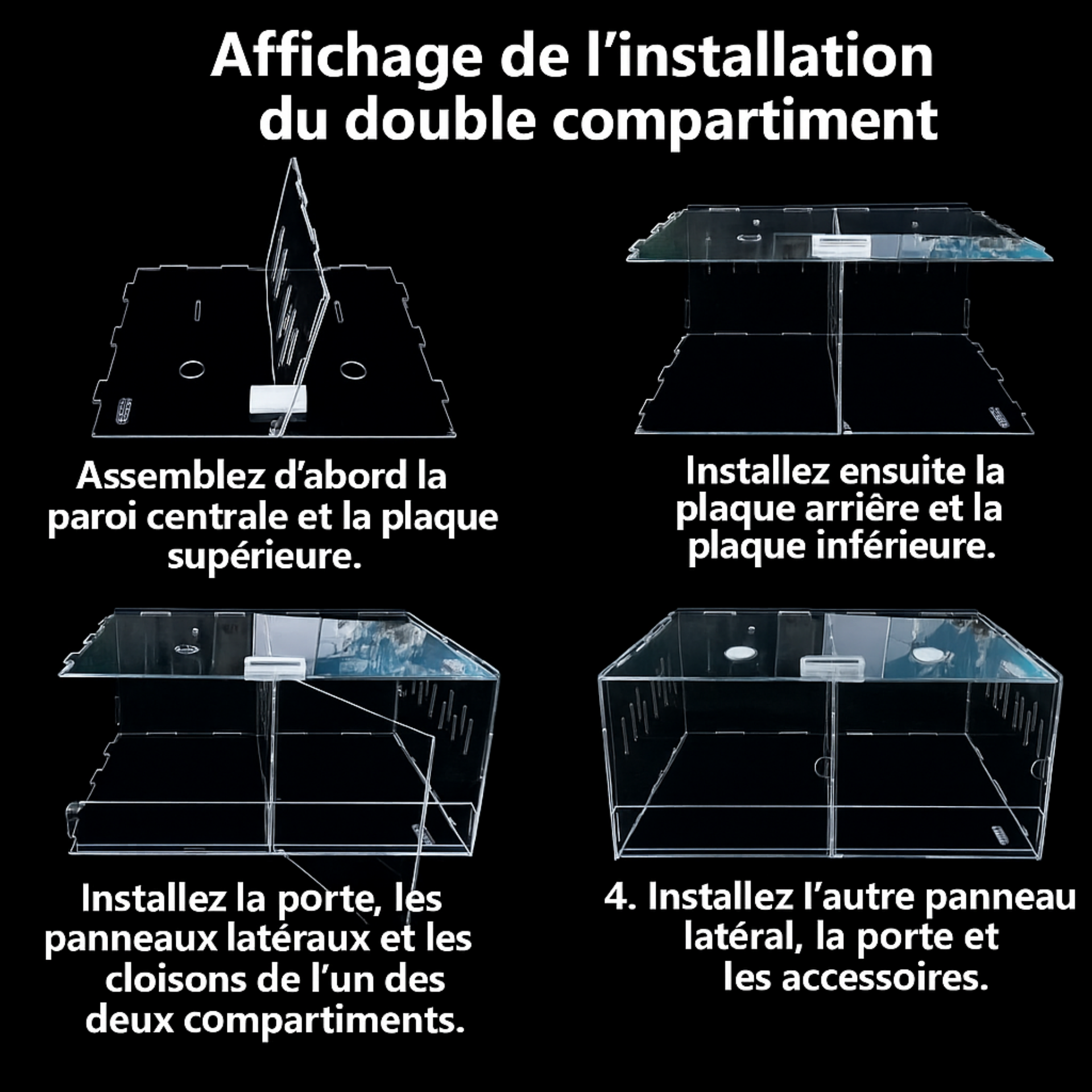Terrarium en Acrylique à 4 Compartiments 
