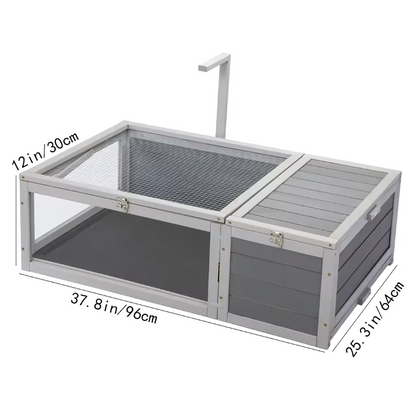 Terrarium Enclos en Bois, Sécurisé et Élégant pour Tortue 