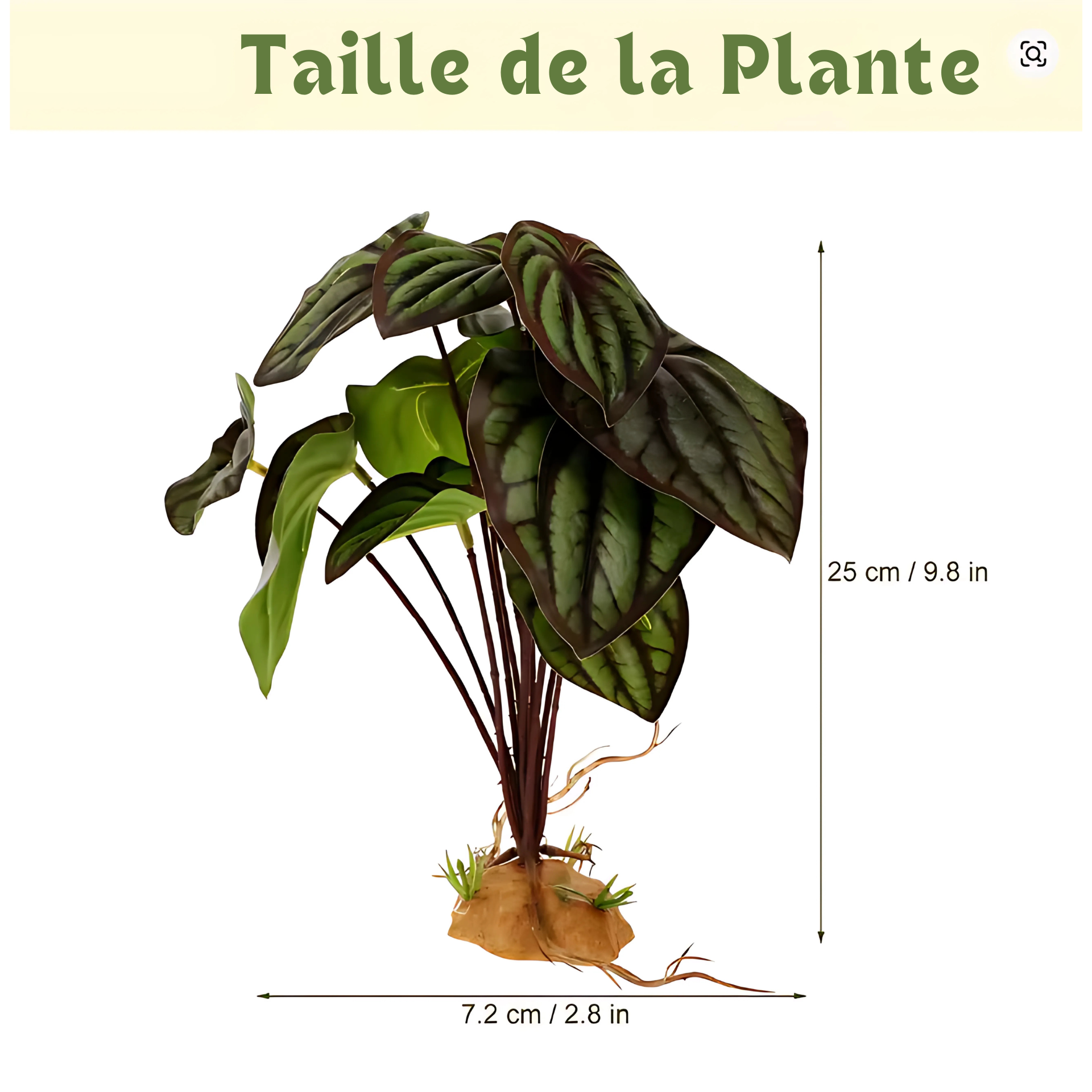 Plante Tropicale pour Terrarium – Feuillage Artificiel Réaliste 