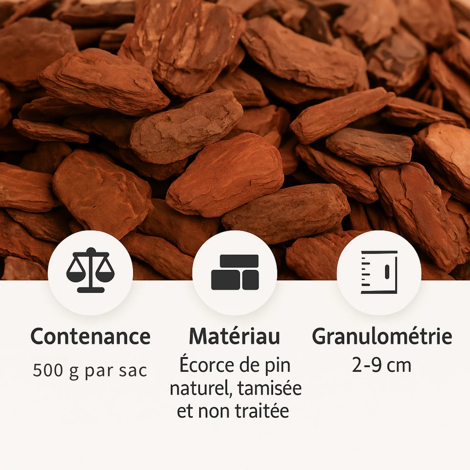 Substrat pour Terrarium 500g - Litière Écorce 