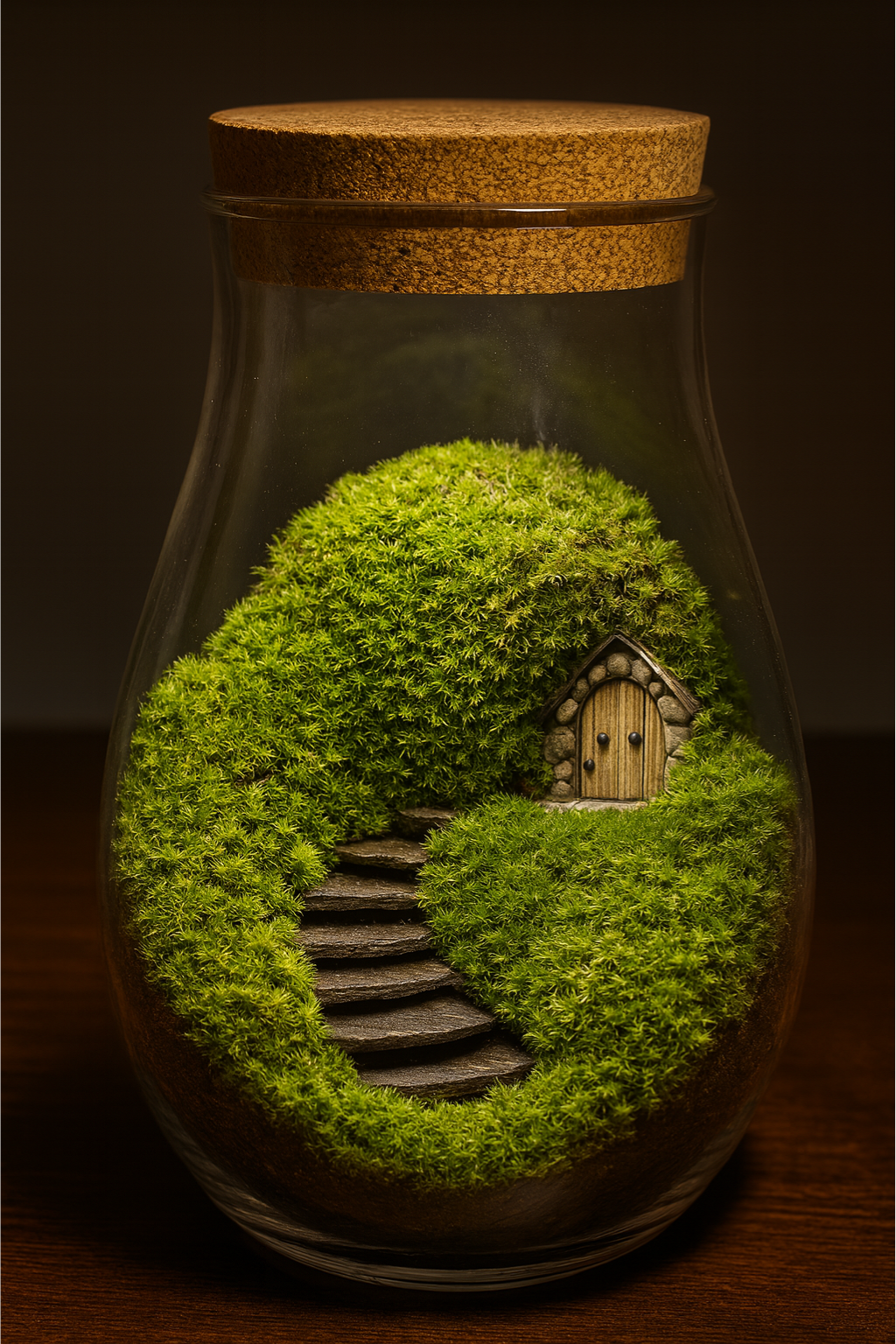Terrarium Plante en Verre Fermé – Vase avec Liège 