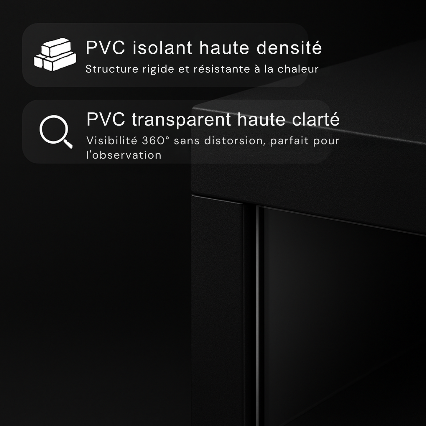 Terrarium en PVC noir 